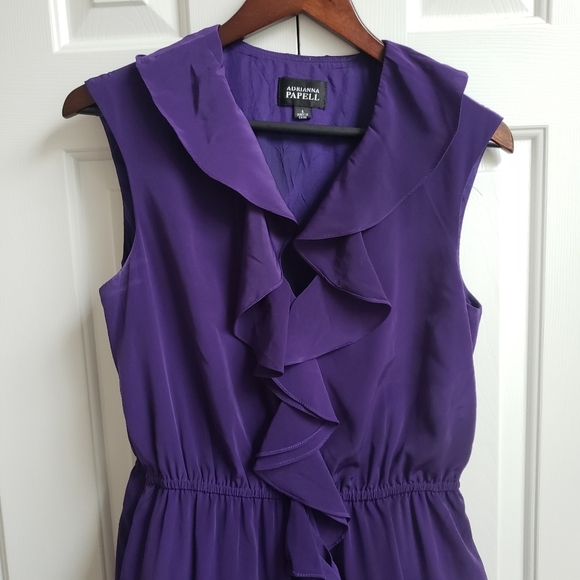 Adrianna Papell Dresses & Skirts - Adrianna Papell | purple | ruffle neck dress size 6